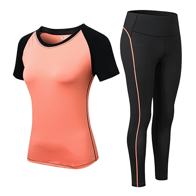 Sports Elastic Women's Short-Sleeve Split Suit for Training, eco-friendly activewear for yoga and fitness, SF1128
